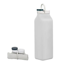 Lade das Bild in den Galerie-Viewer, 19.4*7.2*5.3cm green 600ml silicone foldable water bottle, large capacity portable travel cup, leak-proof sports bottle AZ15954