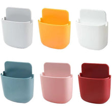Load image into Gallery viewer, 2Pcs 9*3.5*11.5cm white Wall-mounted storage box mobile phone charging storage rack mobile phone remote control storage box AZ22182