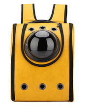 Load image into Gallery viewer, 32*20*40cm yellow Space capsule pet backpack PU pet breathable bag small cat and dog outing backpack AZ22012
