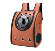 Lade das Bild in den Galerie-Viewer, 32*20*40cm brown Space capsule pet backpack PU pet breathable bag small cat and dog outing backpack AZ22009
