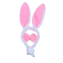Load image into Gallery viewer, 2Pcs Children's pretend game props plush bunny headband suit holiday performance props ear hair tie tie AZ10076