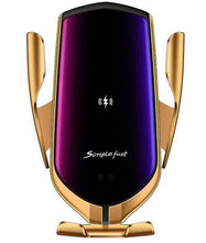 Load image into Gallery viewer, 10W gold 15W/10W car wireless charger, air outlet clip type phone holder AZ13140