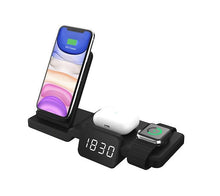Load image into Gallery viewer, 4 in 1 wireless fast charger phone holder with clock for Apple earphones, mobile phones and watches AZ12813