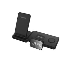 Load image into Gallery viewer, 4 in 1 wireless fast charger phone holder with clock for Apple earphones, mobile phones and watches AZ12813