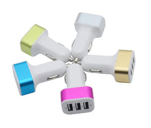 Load image into Gallery viewer, 2Pcs white gold 3 USB square phone car charger AZ13815