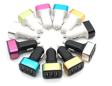 Lade das Bild in den Galerie-Viewer, 2Pcs white green 3 USB square phone car charger AZ13816