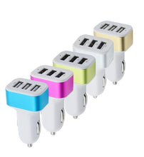 Load image into Gallery viewer, 2Pcs white gold 3 USB square phone car charger AZ13815