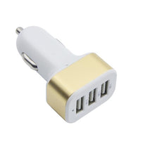 Load image into Gallery viewer, 2Pcs white gold 3 USB square phone car charger AZ13815