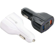 Lade das Bild in den Galerie-Viewer, 1Pc black QC USB 3.0 car charger, 4.8A dual USB interface Type-C car charger