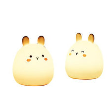 Lade das Bild in den Galerie-Viewer, 16-color remote control Dumb rabbit Silicone rabbit night light, rechargeable bedroom sleep Aid lamp AZ2287