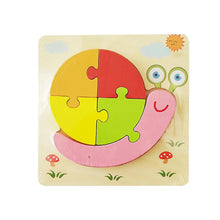 Load image into Gallery viewer, 2Pcs snails Children's wooden 3D geometric puzzle, baby jigsaw building blocks educational toy AZ1711