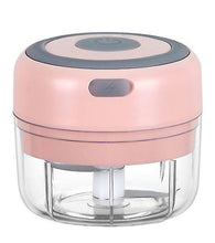 Load image into Gallery viewer, 100ml pink Mini rechargeable wireless electric garlic masher kitchen household tool meat grinder making complementary food AZ20308