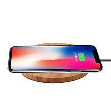 Load image into Gallery viewer, 10W Round shape 10W Portable Wireless Charger, Slim Wood Charging Pad AZ10046