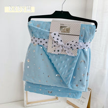 Load image into Gallery viewer, Starry Sky Bronzing and Silver Plating Soothing Blanket Cover Blanket Stroller Blanket Bubble Velvet Blanket