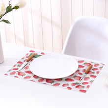 Lade das Bild in den Galerie-Viewer, 2PCs Fresh Fruit Printed Placemat PVC Anti-Scald Thermal Shielded Table Mat
