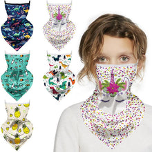 Load image into Gallery viewer, 2Pcs 4# Children's ear-mounted cycling mask, ice silk mesh, breathable and sunscreen sports headscarf AZ10683
