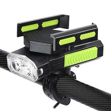 Lade das Bild in den Galerie-Viewer, 2400mAh black Outdoor cycling bike front light with emergency light, with power bank, mobile phone holder,Waterproof,rechargeable AZ22529