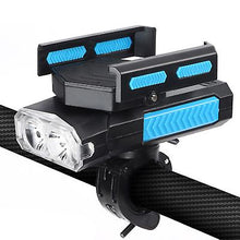 Lade das Bild in den Galerie-Viewer, 2400mAh blue black Outdoor cycling bike front light with emergency light, with power bank, mobile phone holder,Waterproof,rechargeable AZ22531