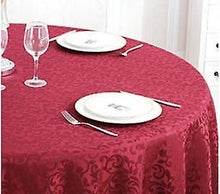 Load image into Gallery viewer, Tablecloths 1.8M polyester jacquard decorative round cover tablecloth printing home decoration tablecloth red