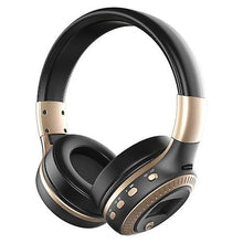 Lade das Bild in den Galerie-Viewer, Cool Headphones Headsets ZEALOT B19 Foldable BT Headset with Microphone earphone Black with Gold