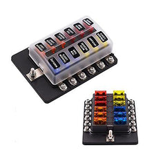 Load image into Gallery viewer, 12-way universal 12-32V fuse box with LED indicator for automobiles, RVs, yachts, and ships AZ16647