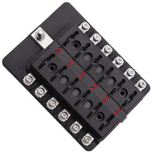 Load image into Gallery viewer, 12-way universal 12-32V fuse box with LED indicator for automobiles, RVs, yachts, and ships AZ16647