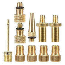 Lade das Bild in den Galerie-Viewer, Bicycle Small Parts Bike Valve Adapter Set Bike Tire Valve Converter Kit Presta to Dunlop Schrader to Presta Valve Adapter Nozzle Needle Kit