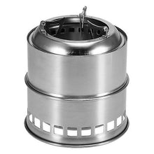 Load image into Gallery viewer, Camping Cookware Dinnerware Portable Folding Stove Cooking Wood Burning Stove with Alcohol Tray and Grill Net Hiking Backpacking Picnic BBQ Outdoor