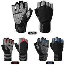 Lade das Bild in den Galerie-Viewer, Bicycle Bike Gloves Full Wrist Protection Fitness Gloves Half Finger Sports Gloves Breathable Short Finger Gloves Tear-resistant Cycling Gloves