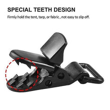 Load image into Gallery viewer, 10pcs Carabiners Tarp Awning Clamp Clips Tent Snaps Hangers Camping Tent Tighten Lock Grip Clamp with Carabiner for Outdoor Camping Farming Garden