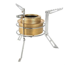 Lade das Bild in den Galerie-Viewer, 2* Camping Cookware Dinnerware Portable Stainless Steel Stove Stand Alcohol Stove Rack Legs Support Cooking Equipment Accessory Outdoor
