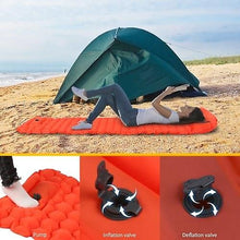 Load image into Gallery viewer, Air Mattresses Inflatable Sleeping Pad Mat with Pillow Foot Pump Air Mattress for for Backpacking Hiking Traveling