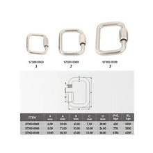 Load image into Gallery viewer, 2pcs Carabiners Stainless Steel Square Quick Link Locking Carabiner Hanging Hook Buckle for Paraglider Delta Wing Outdoor Camping Hiking