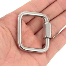 Load image into Gallery viewer, 2pcs Carabiners Stainless Steel Square Quick Link Locking Carabiner Hanging Hook Buckle for Paraglider Delta Wing Outdoor Camping Hiking