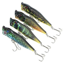 Lade das Bild in den Galerie-Viewer, Fishing Baits Lures 4PCS Floating Popper Fishing Lures 12g 95mm Artificial Hard Bait Set Wobbler Bait with #6 Hooks