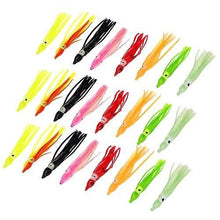 Load image into Gallery viewer, Fishing Baits Lures 24PCS 9cm/2g Soft Plastic Octopus Lures Squid Skirt Lures Trolling Bait for Freshwater