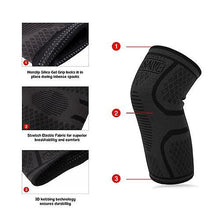 Lade das Bild in den Galerie-Viewer, 2* Exercise Machine Equipment Sets Elastic Compression Knee Brace Cycling Running Hiking Outdoor Sports Fitness Knee Sleeve