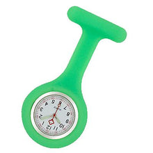 Lade das Bild in den Galerie-Viewer, 2Pcs green Nurse Watch Patterned Silicone Nurse Brooch Tunic Fob Watch AZ20054