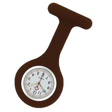 Load image into Gallery viewer, 2Pcs coffee Nurse Watch Patterned Silicone Nurse Brooch Tunic Fob Watch AZ20050