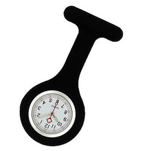Load image into Gallery viewer, 2Pcs black Nurse Watch Patterned Silicone Nurse Brooch Tunic Fob Watch AZ20048