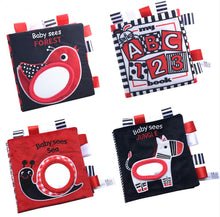 Lade das Bild in den Galerie-Viewer, 2Pcs zebra Baby Vision Stimulus Release Book, Animal English Alphabet Learning Book AZ10026
