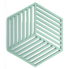 Lade das Bild in den Galerie-Viewer, 2pcs green silicone heat insulation pad, hollow anti-scalding non-slip coaster AZ17040