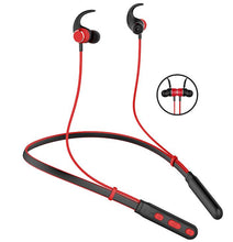 Load image into Gallery viewer, red Neck-mounted wireless sports Bluetooth headset, stereo metal magnetic earphones AZ15707