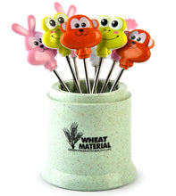 Lade das Bild in den Galerie-Viewer, 2Pcs pink 8 pcs stainless steel fruit fork, fruit toothpicks AZ22432