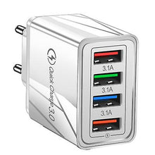 Lade das Bild in den Galerie-Viewer, 2Pcs USA Plug black 4 USB LED Wall Charger Multi 4-Port Travel Charging Adapter For iPhone Huawei AZ20776