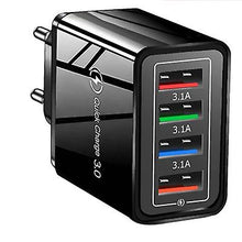 Lade das Bild in den Galerie-Viewer, 2Pcs USA Plug black 4 USB LED Wall Charger Multi 4-Port Travel Charging Adapter For iPhone Huawei AZ20776