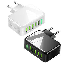 Load image into Gallery viewer, EU Plug black USB Charger Plug 5 Port USB Universal Travel Adaptor Plug AZ20824