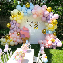 Lade das Bild in den Galerie-Viewer, 122PCs Gradient Macaron Rubber Balloons Suit Birthday Party Wedding Decoration