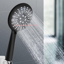 Load image into Gallery viewer, 3 function luxury black shower head removable hand held rainfall spray shower head set for bathroom