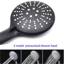 Load image into Gallery viewer, 3 function luxury black shower head removable hand held rainfall spray shower head set for bathroom